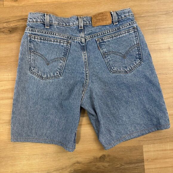 Levi’s 550 Denim Jean Shorts Size 33 Classic Zip Up Fly Relaxed Fit Orange Tab - Picture 9 of 11
